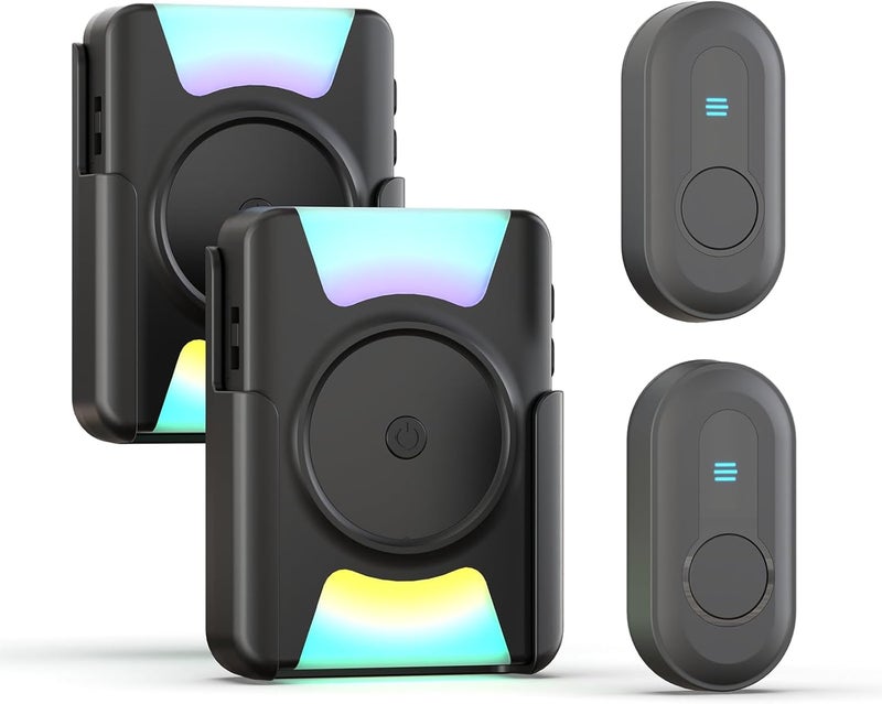 CallToU Hearing Impaired Doorbell 1000FT Wireless Battery Operated Door Bell With Vibrating Flashing Light Avoid Scare Others for Deaf at Home Office 2 Call Buttons 2 Portable Receivers - Image 1